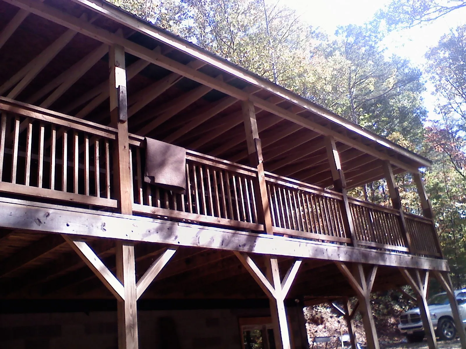 Timber framing under a new elevated porch and deck — Roof Leak Repair in Havertown by Roofing Brothers